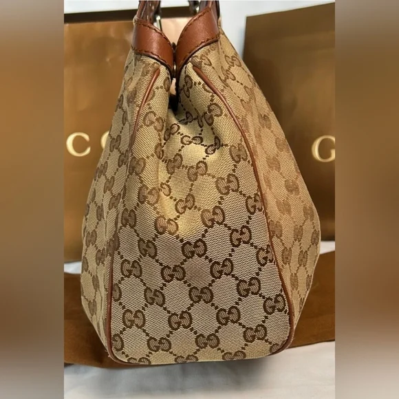 GUCCI Monogram Sukey Medium Brown Shoulder Bag